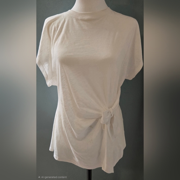 Tops - Elegant White Tie-Front Women's Top